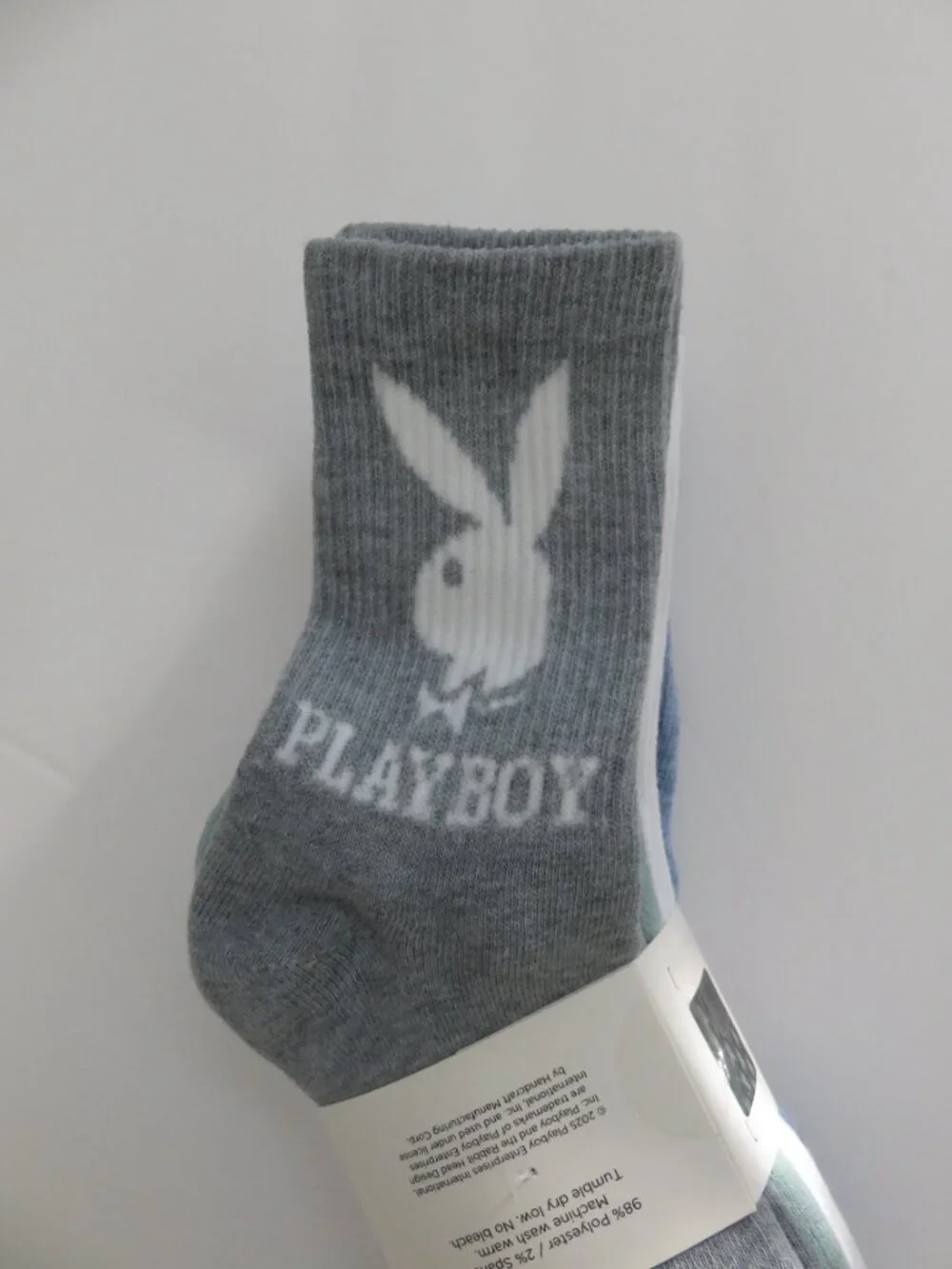 (#142) Playboy Multi-color 5-PK Signature Logo Bunny Cushioned Crew Socks